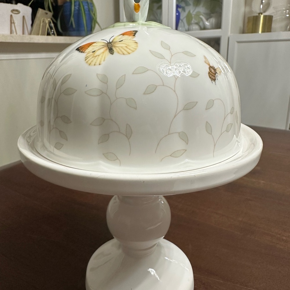 🧡Lenox Butterfly Meadow Collection Dome with Cake Stand🧡
